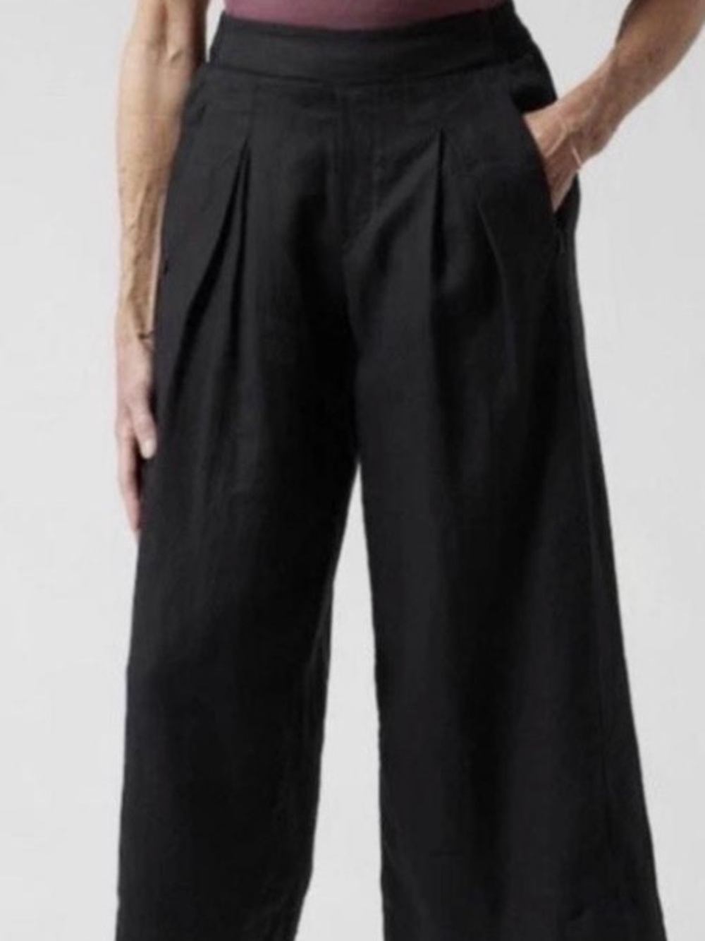 Athleta Black Wide-Leg Chino Pants